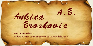 Ankica Brošković vizit kartica